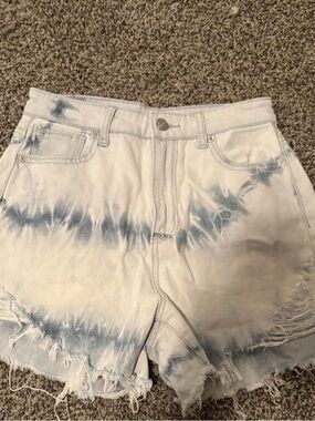 American Eagle Light Wash Denim Shorts Size 0 Comfort Stretch Waistband